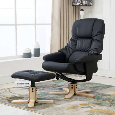 Hintz 77cm Wide Swivel Ergonomic Recliner
