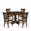L'ensemble de table de cuisine 5 pièces comprend une table de salle à manger de style Mid-Century et 4 chaises de salle à manger en lin avec dossier à lattes - espresso-1515437070