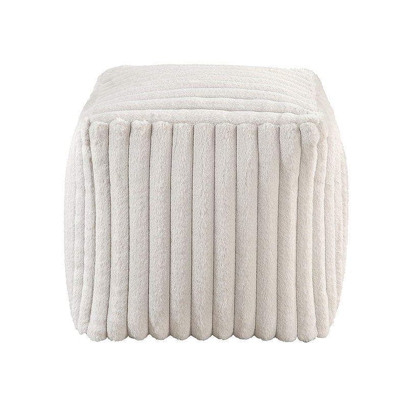 Square Pouf Plush Corduroy Fabric Upholstery Modern Ottoman, Footstool, Non-Slip Floor Pouf, Bean Bag Chair, 1Pc Sitting Pouf