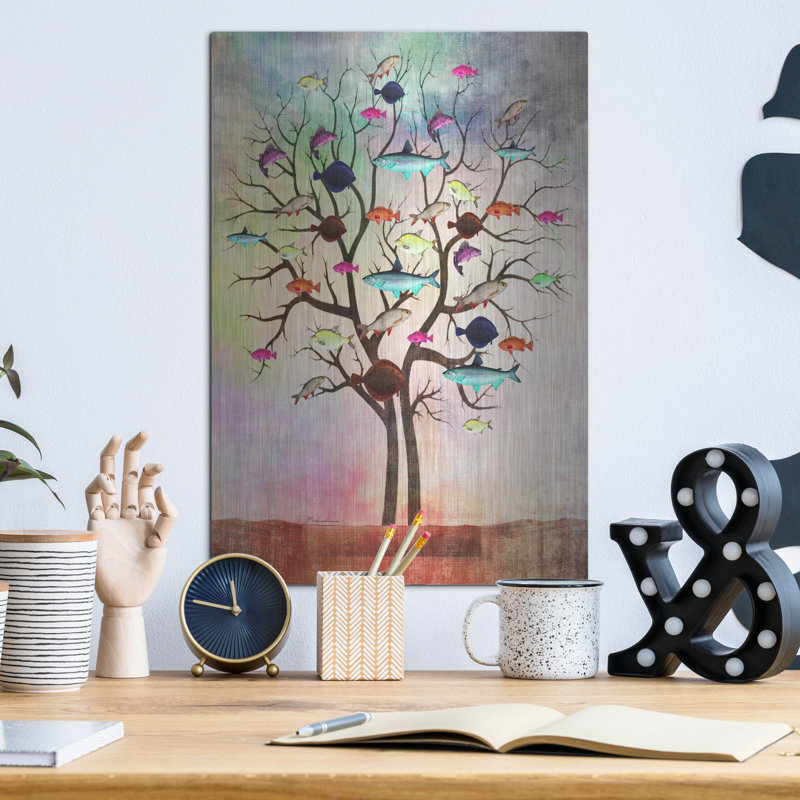 «Lark Manor ™» «Tree 2» par Mark Ashkenazi, art mural en métal, H 16 po x l 12 po