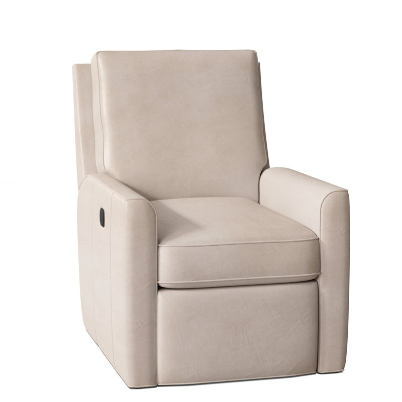 Fauteuil inclinable en cuir véritable Yorba, Cuir véritable minéral Rio, Manuel