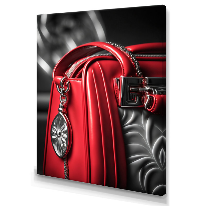 Sac à main glamour en rouge et noir Neyzer, L 12 po x H 20 po, Toile tendue