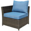 Ensemble de conversation en osier / rotin pour 4 personnes avec coussins-1074686393