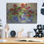 «Red Geraniums With The Blues» par Kathleen Parr, art mural en métal-1489721218