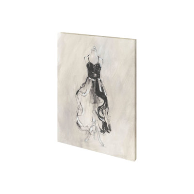 «Black Evening Gown II» par Ethan Harper, toile texturée embellie à la main