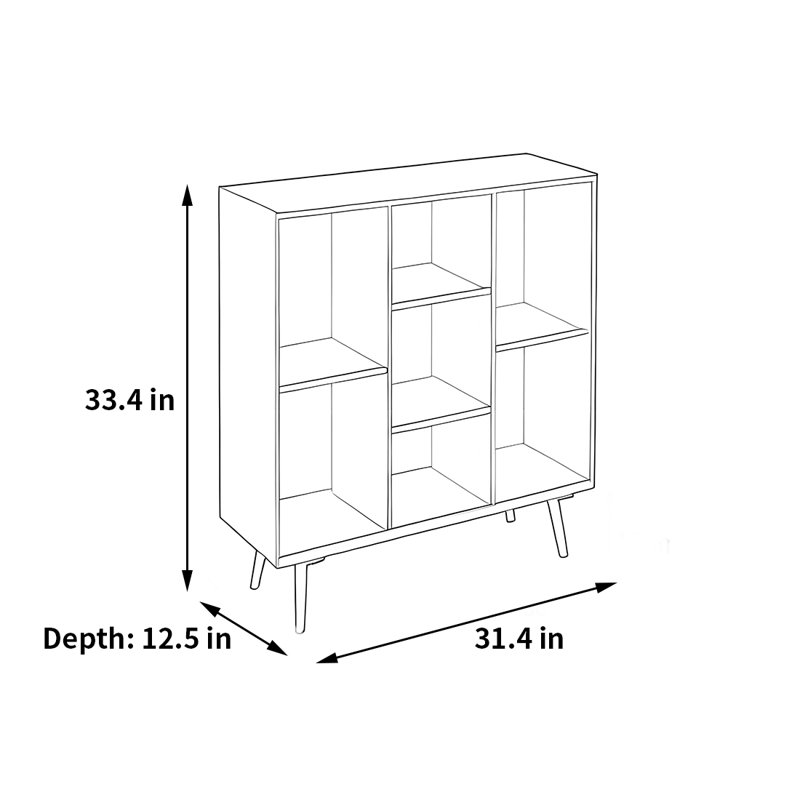 Une bibliothèque rétro et accrocheuse, (4 tablettes) H 33,4 po x l 31,4 po x P 12,5 po, Blanc