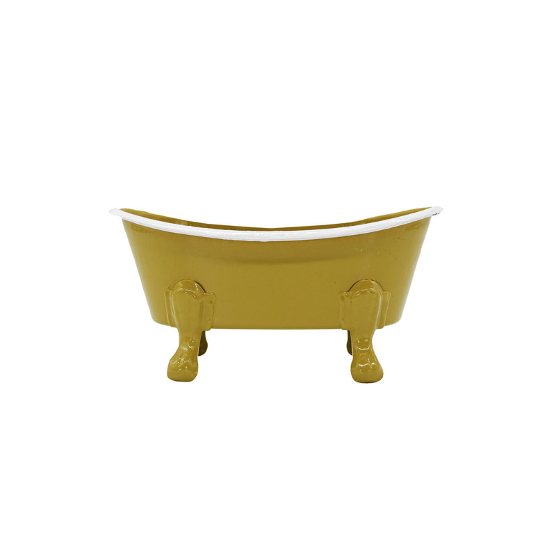 Pot à fleurs en émail August Grove®, Jaune