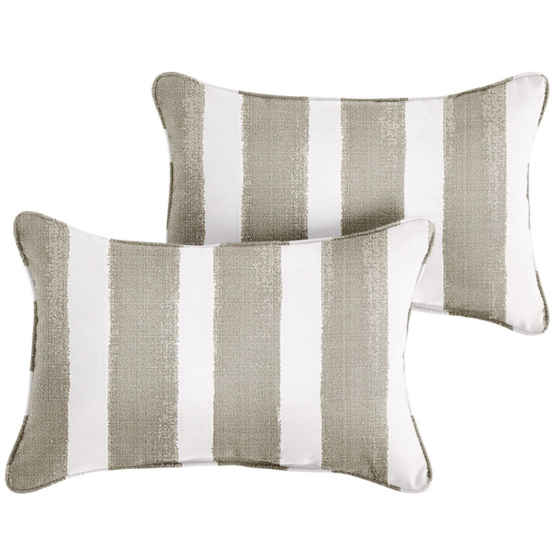 Coussin extérieur à rayures, 12 po x 24 po