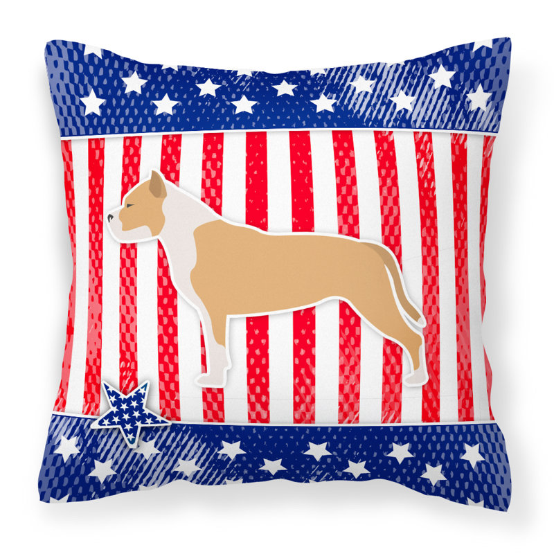 Coussin intérieur/extérieur bleu/rouge square patriotique, H 18 po x l 18 po x P 3 po