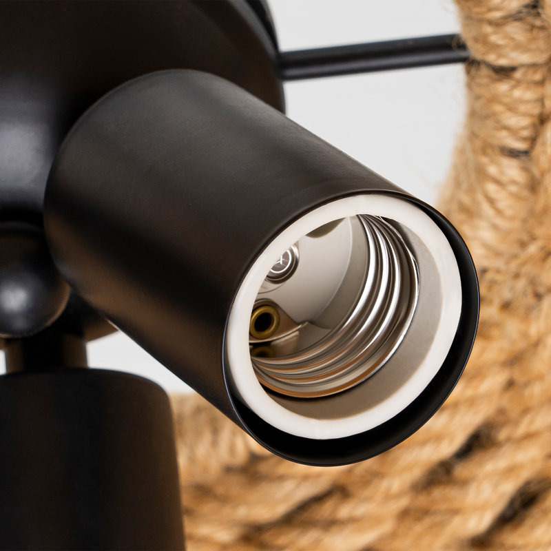 Luminaire suspendu dôme en jute 3 lumières