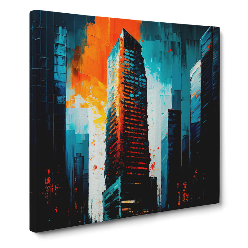 Skyscraper Palette Knife - No Frame Print, 50cm H x 50cm W x 3cm D