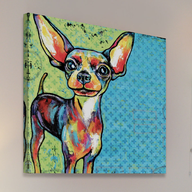 «Chihuahua Pop Art» par Stephanie Gerace, reproduction d'art sur toile tendue, H 18 po x l 18 po x 1,5 po