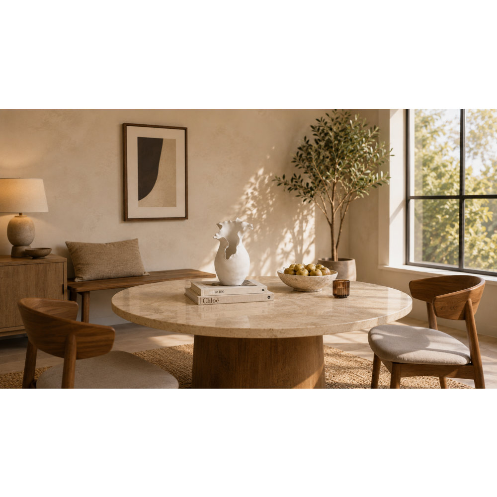 Bia Ceramic Table Vase, White, 14.8" H x 9.15" W x 9" D