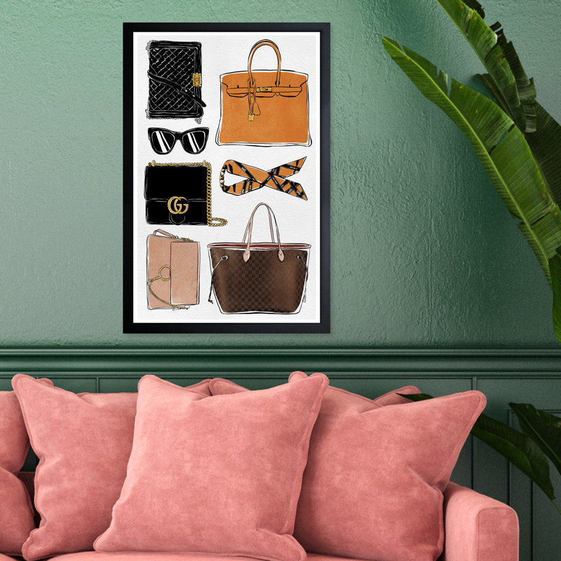 «My Purse Collection», impression encadrée, H 13 po x l 19 po x P 0,75 po, Cadre noir