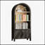 Bibliothèque arquée de 66,70 pouces de hauteur avec rangement, armoire moderne de style Mid-Century à 3 niveaux avec porte, tablettes ouvertes pour différentes pièces