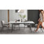 Contemporary Extending Table in Gloss White, 160-240cm Wide for Kitchen and Dining Room, Steel Base（Without chairs） Fast Dispatch From UK Warehouse – Dispatched Within 2 Days