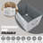 4 Pack Fabric Foldable Storage Boxes – Large Collapsible Stackable Bins, Lidded Cube Organizer, 17" X 12" X 12", Gray, Bedroom Office Closet