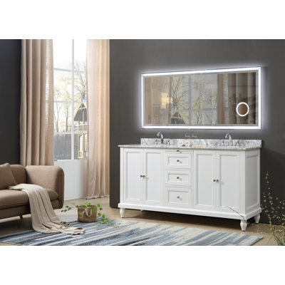 70'' Double Bathroom Vanity with Marble Top
