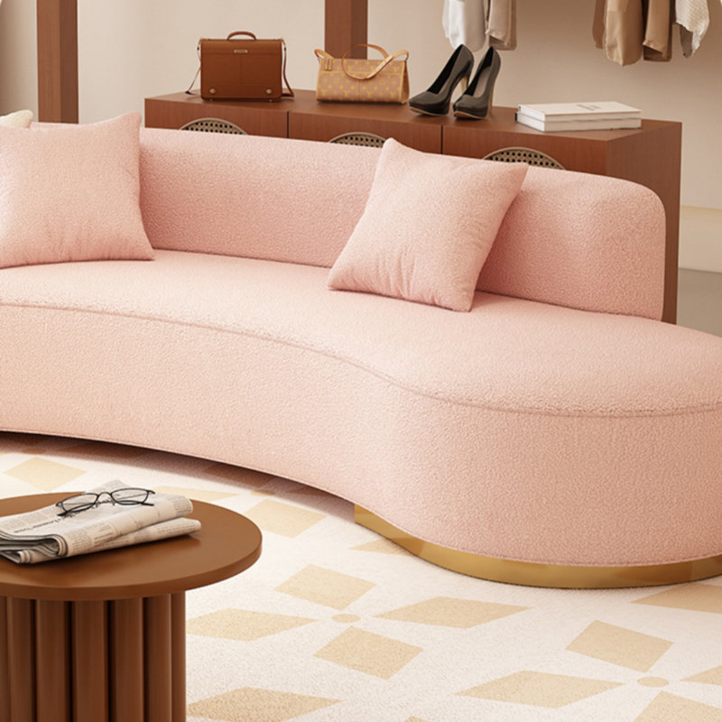 French Simple Cream Style Pink Sofa