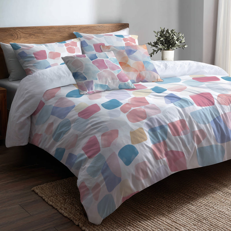 Ensemble de housse de literie pour enfants avec patchwork 3 pièces - Ensemble de housse de couette et coussin décoratif