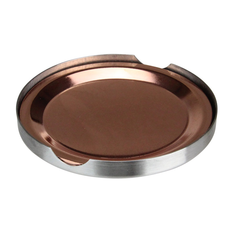 Sous-verres de table en acier inoxydable à finition cuivre - 3,75 po