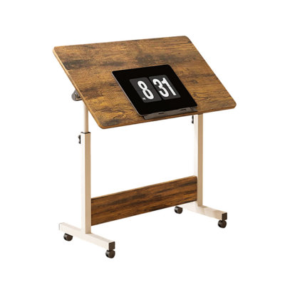 Small Standing Desk Adjustable Height Mobile Stand Up Desk with Wheels Portable Home Office Computer Workstations for Sitting And Standing