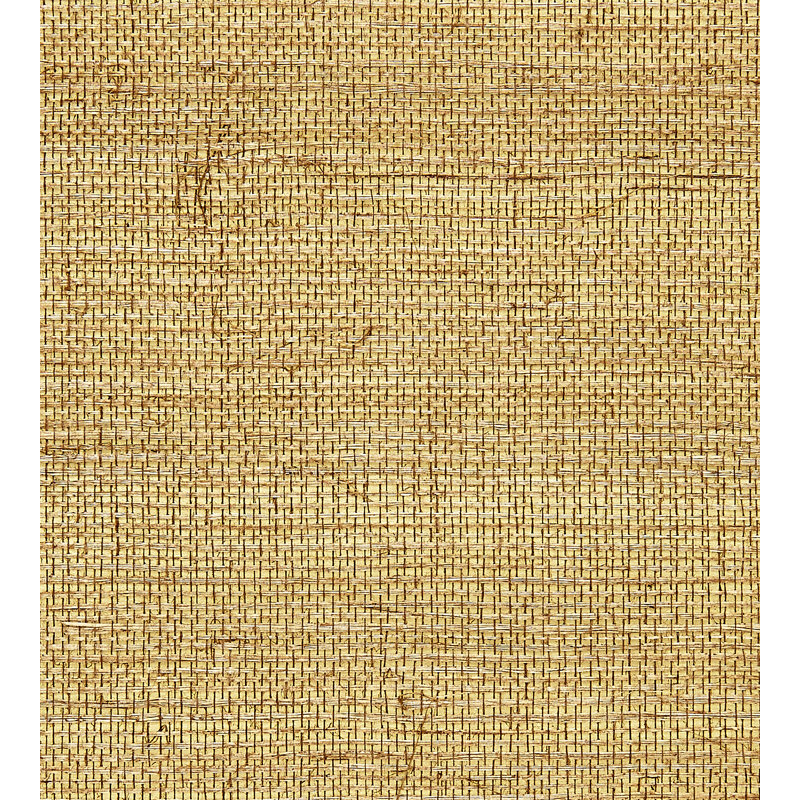 Essential Grasscloths Grass Cloth Metallic Wallpaper Roll, Burnished Gold