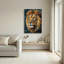 Ensemble de 1 tableau sur toile représentant un lion-1959588205
