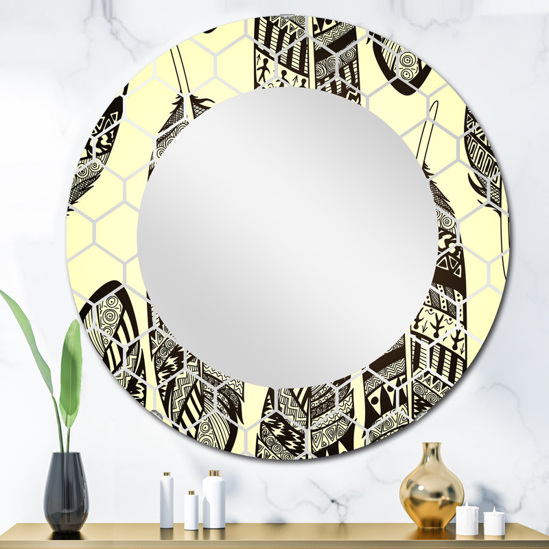 Miroir mural bohémien noir, 30 po x 20 po