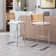 Ambrine Low Back Boucle Upholstered Counter/Bar Stool with Rattan Back and Steel Sled Frame