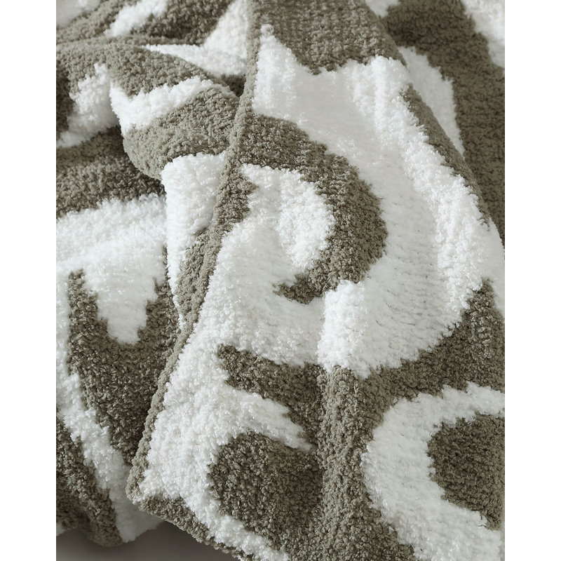 Casablanca Abstract Throw Blanket, Boulder/Off White Abstract