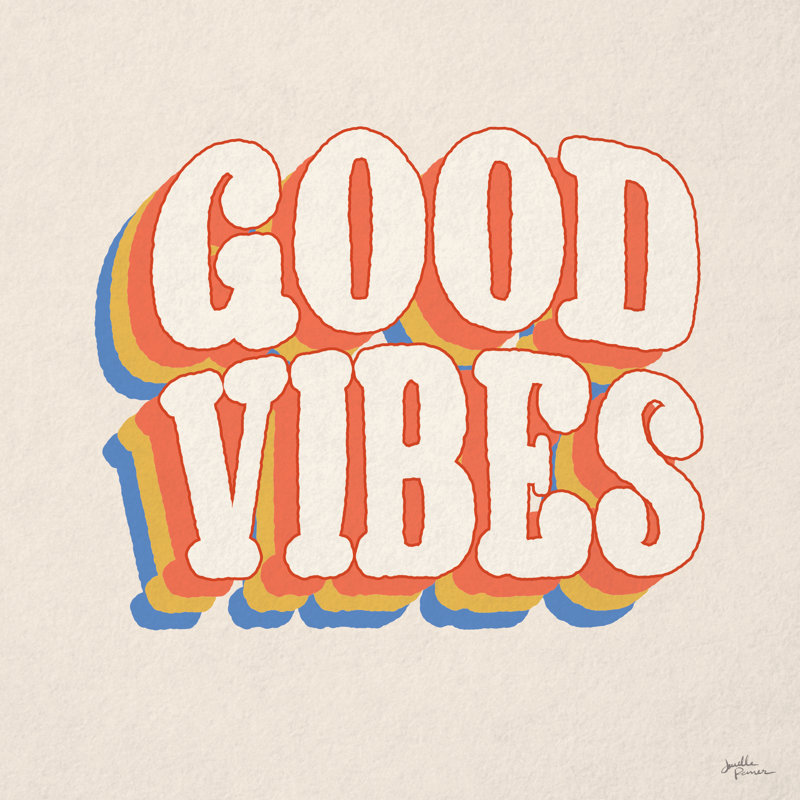 «Good Vibes I» par Janelle Penner, reproduction d'art sur toile tendue, H 12 po x l 12 po
