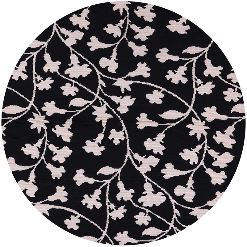 Floral Indoor Rug, Round 6'
