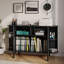 Meuble télé et support pour platine vinyle de 43 pouces de large avec prises électriques-726876420