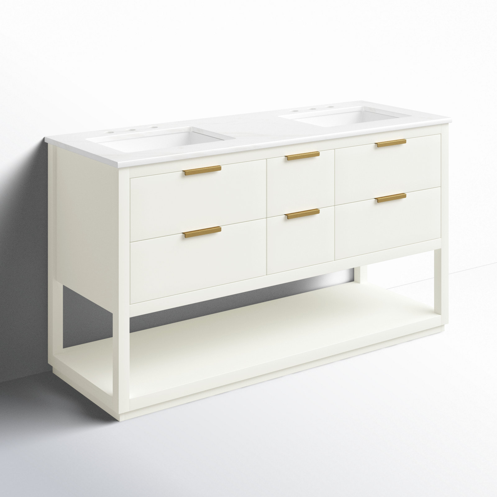 Felicity 60'' Double Bathroom Vanity, White
