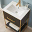 Ensemble de meuble-lavabo autoportant 24 po avec poignées dorées 24 po