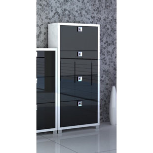 Double 24 Pair Shoe Storage Cabinet