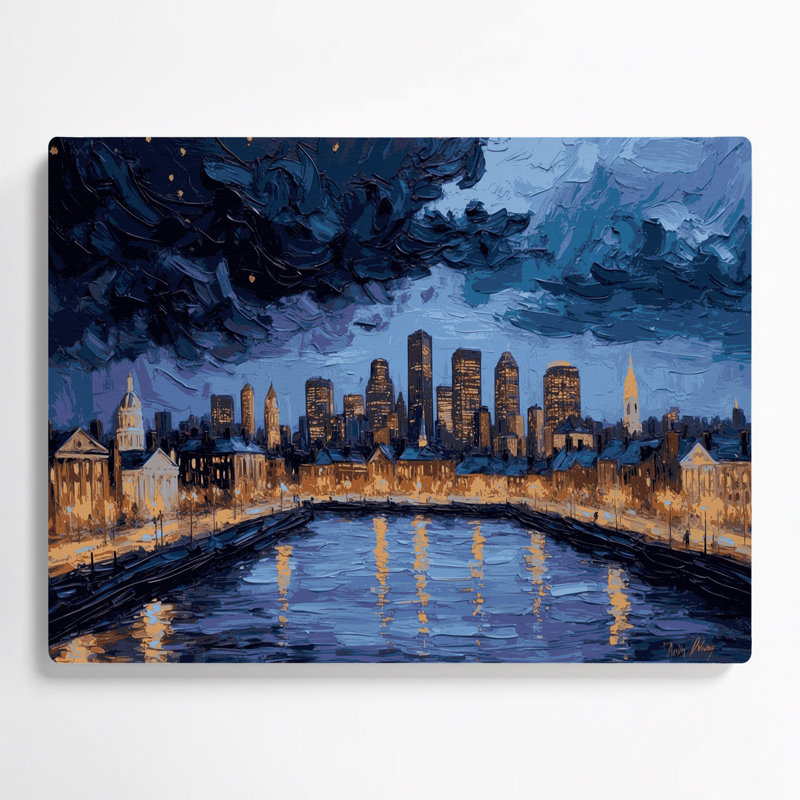 Art mural gris en villes «City Boston MA», H 240 po x l 288 po x P 0,05 po