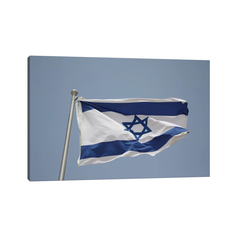 Israeli Flag - Wrapped Canvas Print, 66.04 cm H x 45.72 cm W x 1.91 cm D