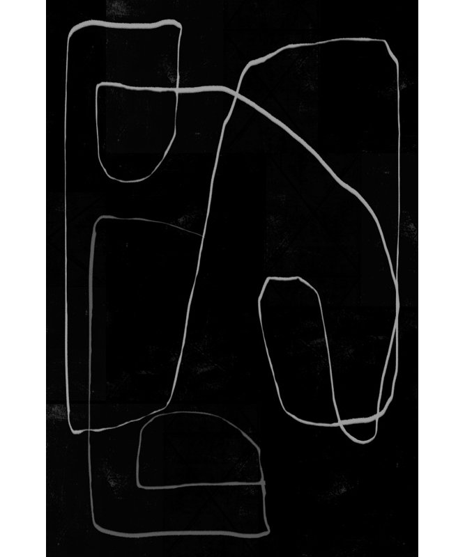 Organic Flowing Lines by Cartissi — Abstract Wall Art, 16 × 24, Framed Canvas, Black