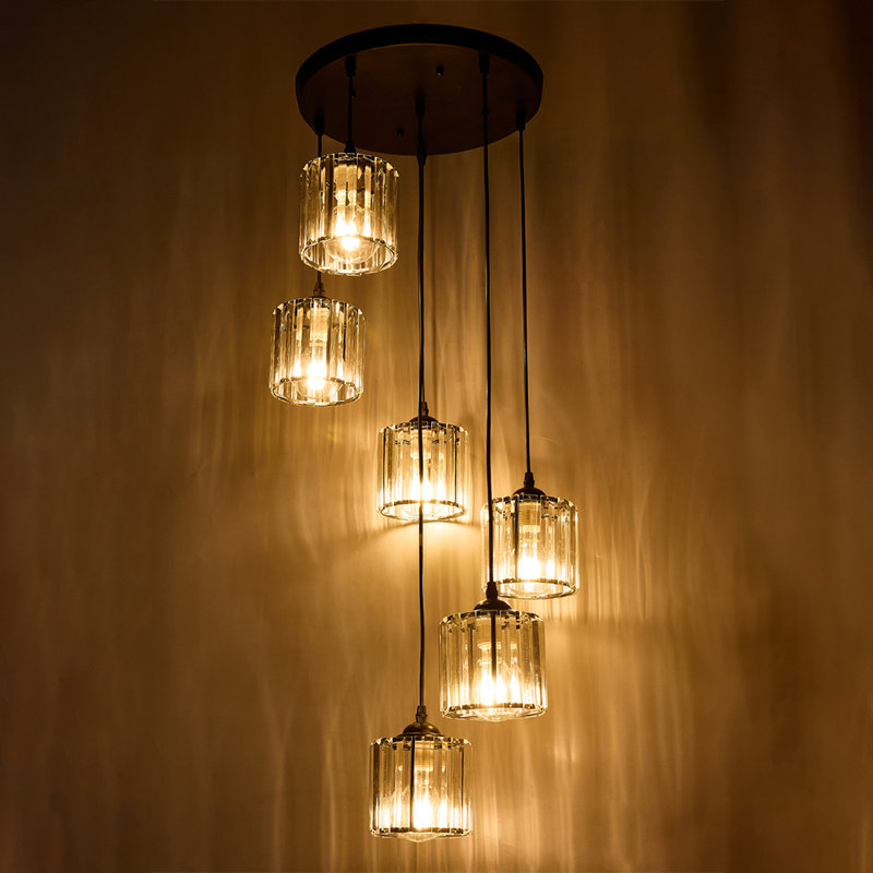 6 - Light Natural Chandelier Pendant