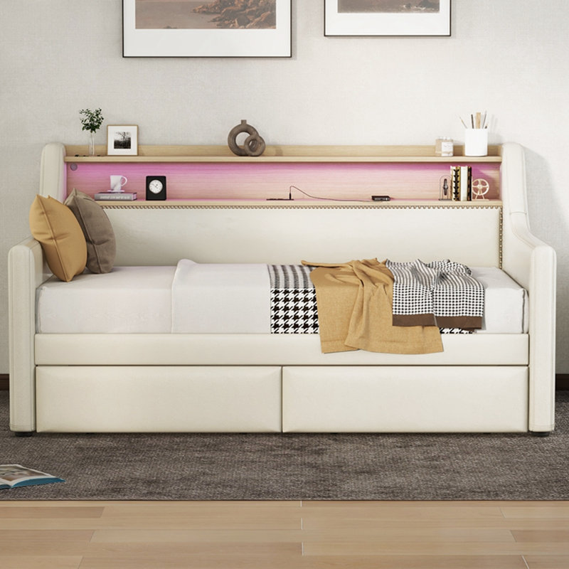 Sofas 79.5'' Faux Leather Sofa, Beige
