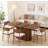 Extendable Dining Table with Modern Striped Legs for Living Room and Kitchen-808843244