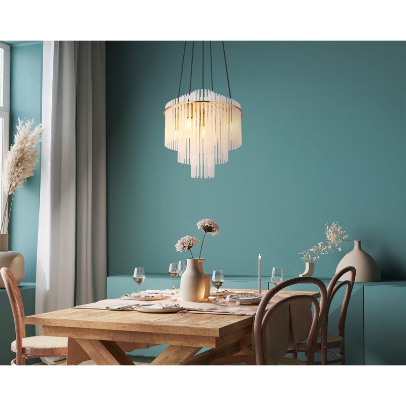Decole 5 - Light Pendant, 70cm H x 40 cm W, Clear, Gold colours