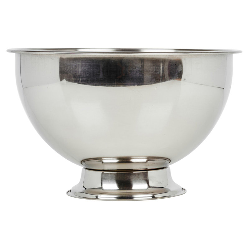 URBNLIVING 30cm Large Silver Metal Champagne Bowl Beverage Cooler Ice Bucket Beverage Tub