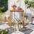 Brighton Square Teak Solid Wood Outdoor Bar Table Umbrella Hole , 35 " W 35 " D