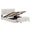 Lit plateforme tapissier avec système de rangement hydraulique, repose-pieds avec pieds en métal-127825637