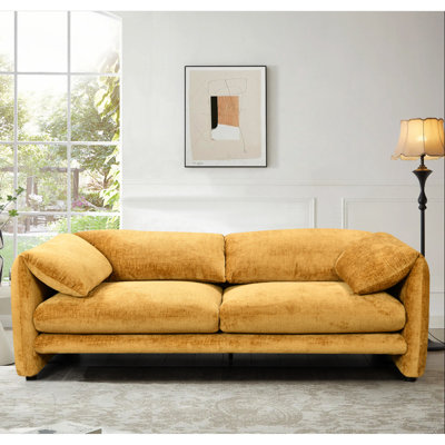 Modern Sofa87" 3 Seater Sofa With Wide And Comtable Armrest, High Density Sponge Backrest & Its Plump Cushions And Soft, Comtable Spacious Seats, , ,-