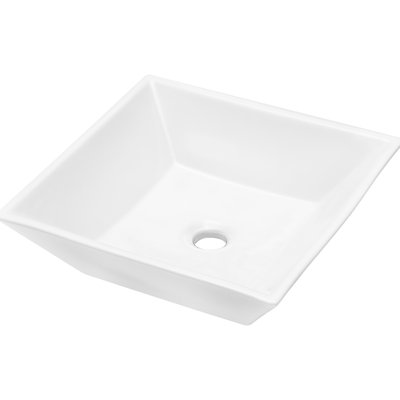 16X16 Inch Bathroom Sink Ceramic Vessel - Modern And Stain-, For Multiple Uses Square Elegant Generous, Various Settings