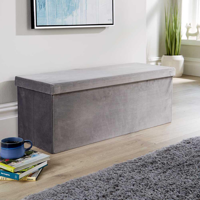 Geonte 100cm Wide Velvet Rectangle Wide Storage Ottoman